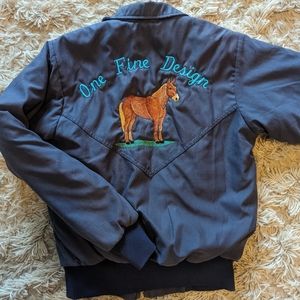 Vintage Embroidered Horse Jacket "One Fine Design" Brand - Western Style
